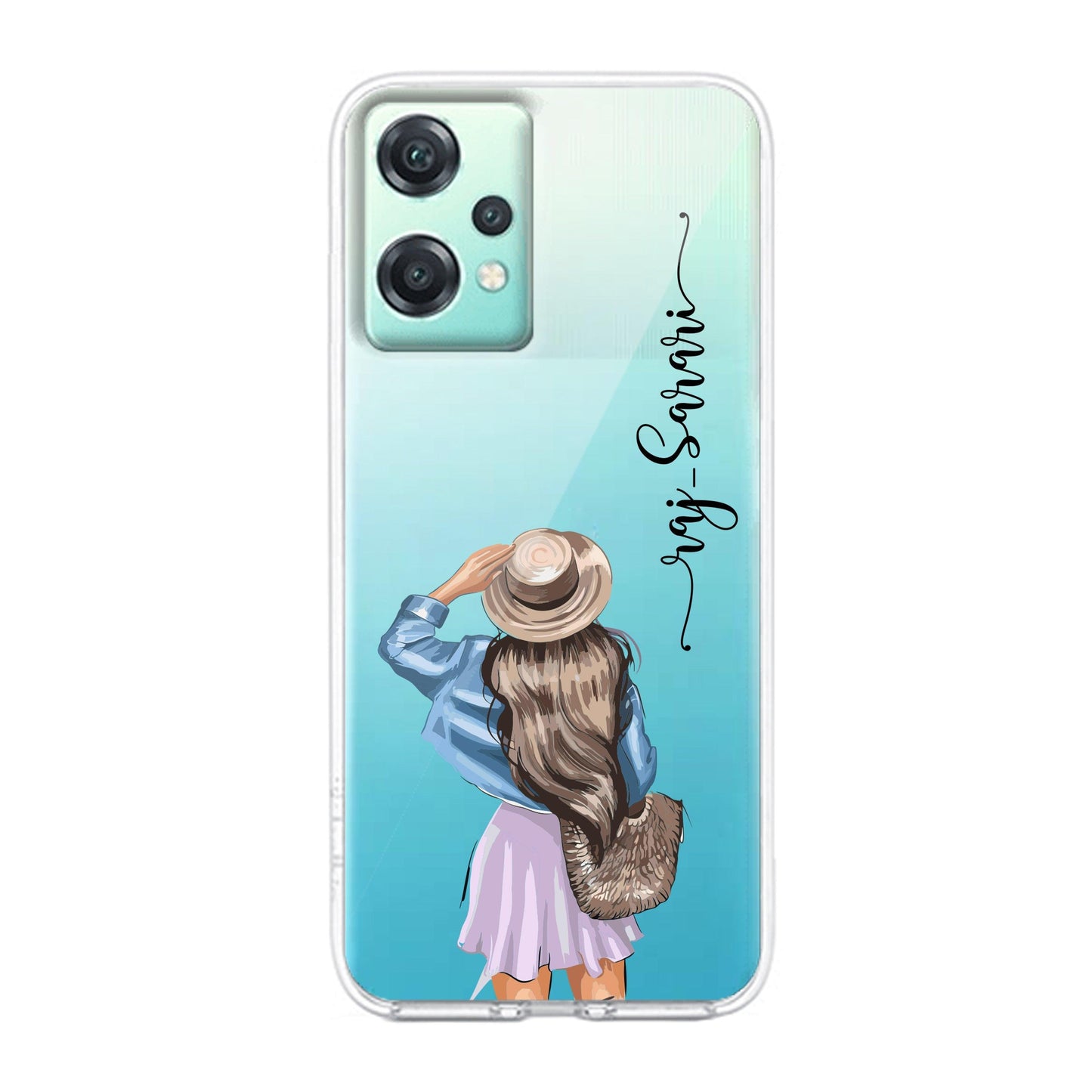 Girl With Hat Customize Transparent Silicon Case For OnePlus