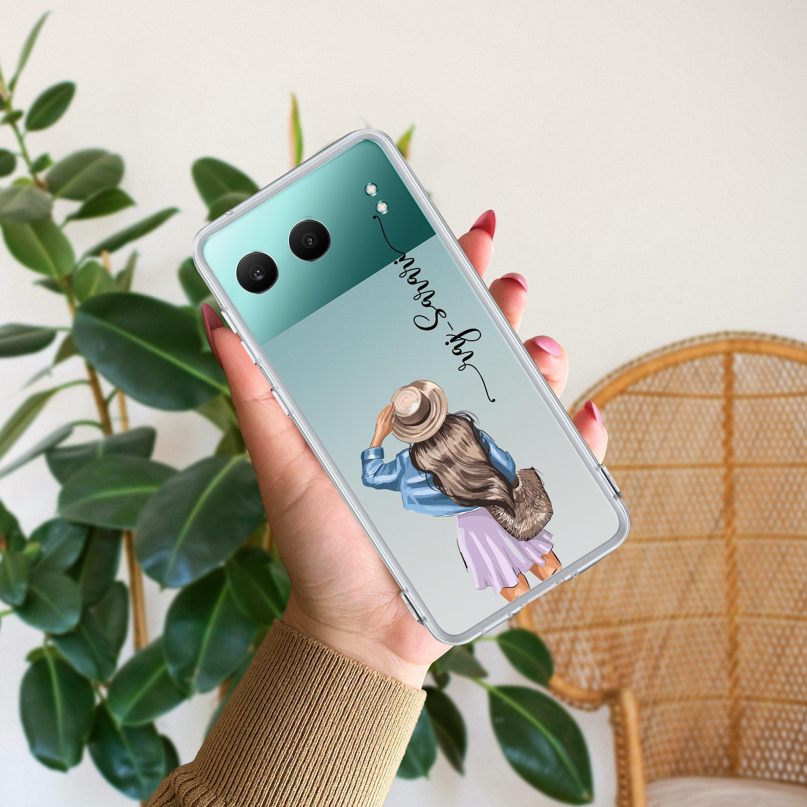 Girl With Hat Customize Anti Yellow Clear Phone Case For OnePlus