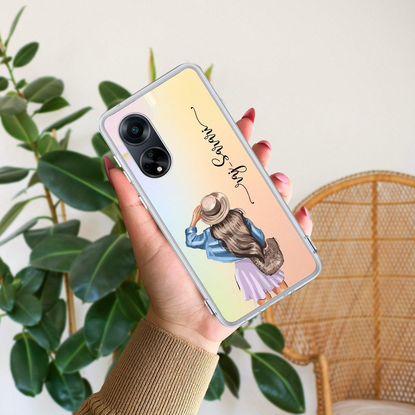 Girl With Hat Customize Transparent Silicon Case For Oppo