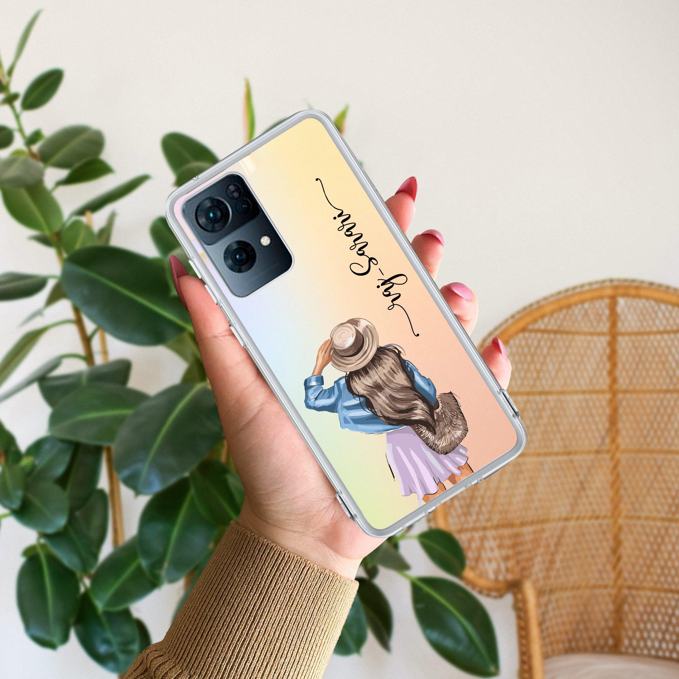 Girl With Hat Customize Anti Yellow Clear Phone Case For Oppo