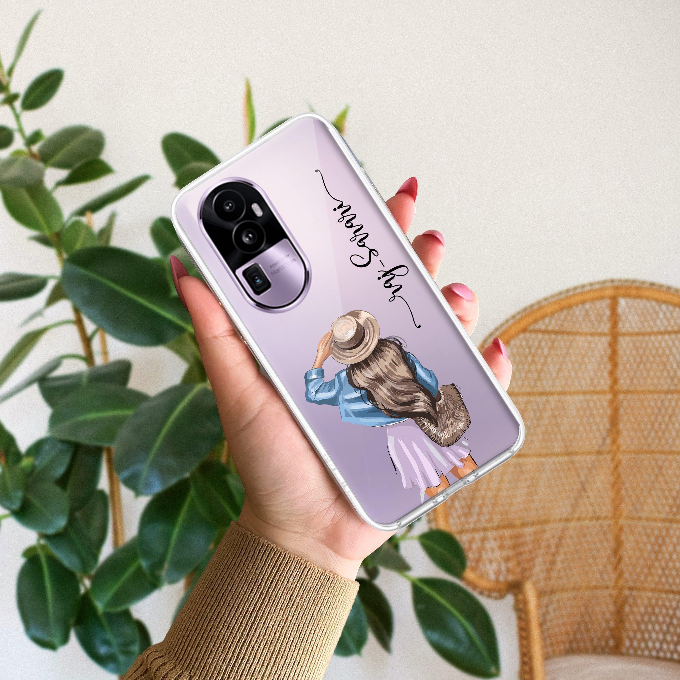 Girl With Hat Customize Anti Yellow Clear Phone Case For Oppo