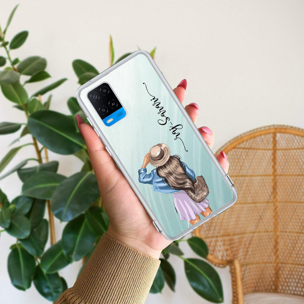 Girl With Hat Customize Transparent Silicon Case For Oppo A79 5G