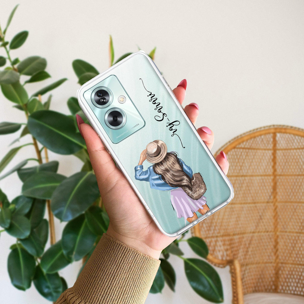 Girl With Hat Customize Transparent Silicon Case For Oppo A78 5G