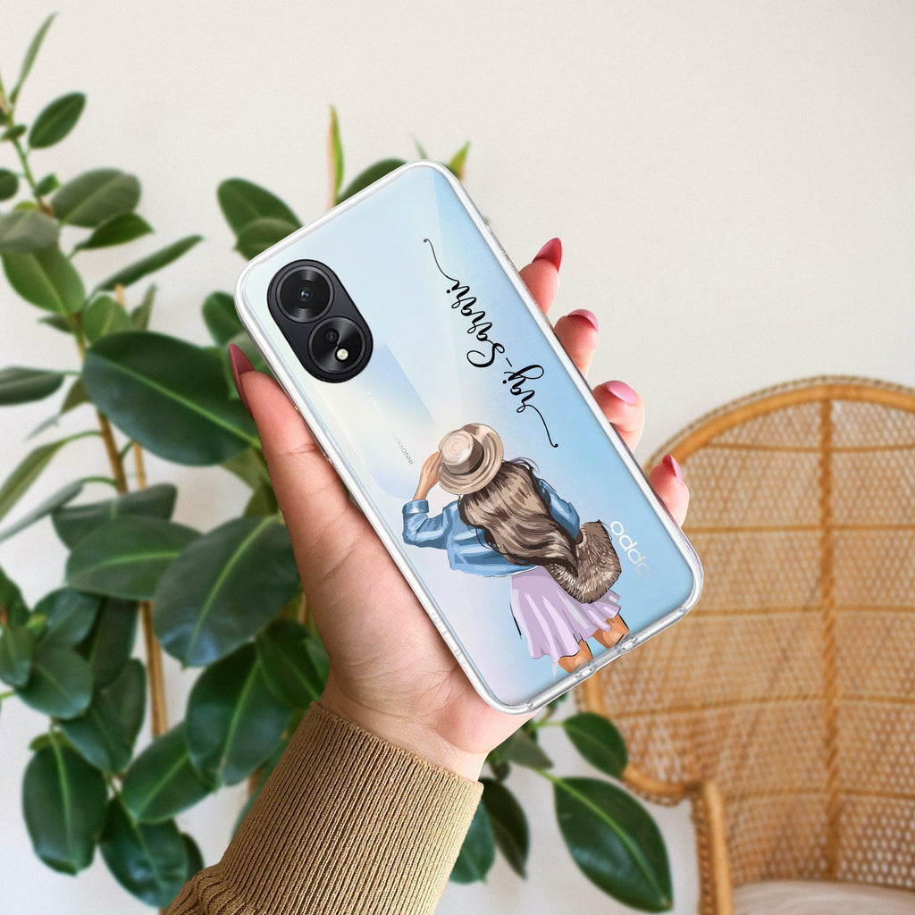 Girl With Hat Customize Transparent Silicon Case For Oppo A3x / Oppo A3