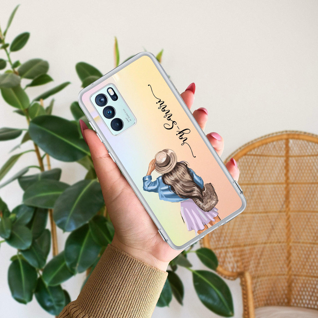 Girl With Hat Customize Transparent Silicon Case For Oppo Reno 5 Pro