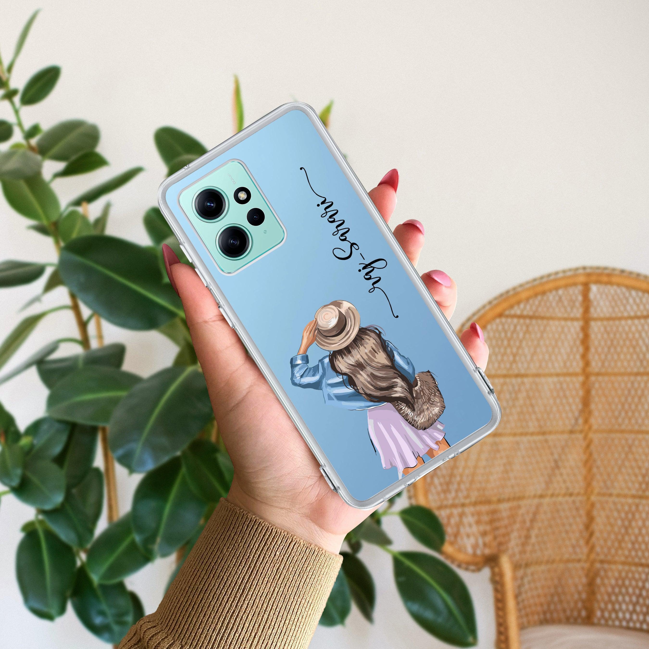 Girl With Hat Customize Anti Yellow Clear Phone Case For Poco