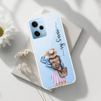 Girl With Hat Customize Anti Yellow Clear Phone Case For Poco X5 (5G)