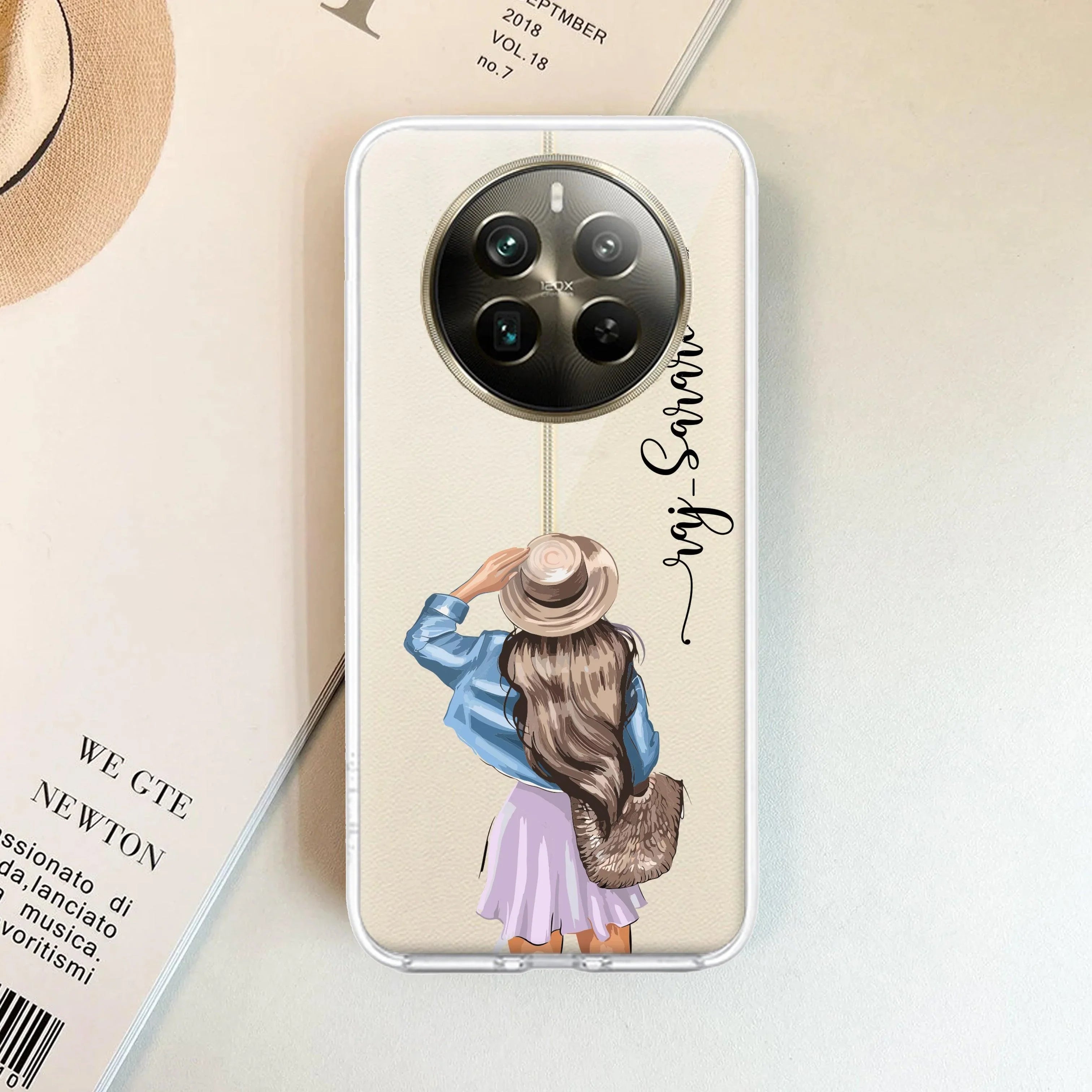 Girl With Hat Customize Transparent Silicon Case For Realme/Narzo
