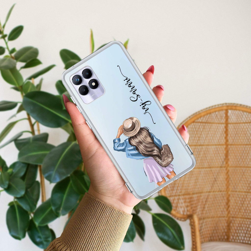 Girl With Hat Customize Anti Yelllow Case For Realme 8i / Realme Narzo 50