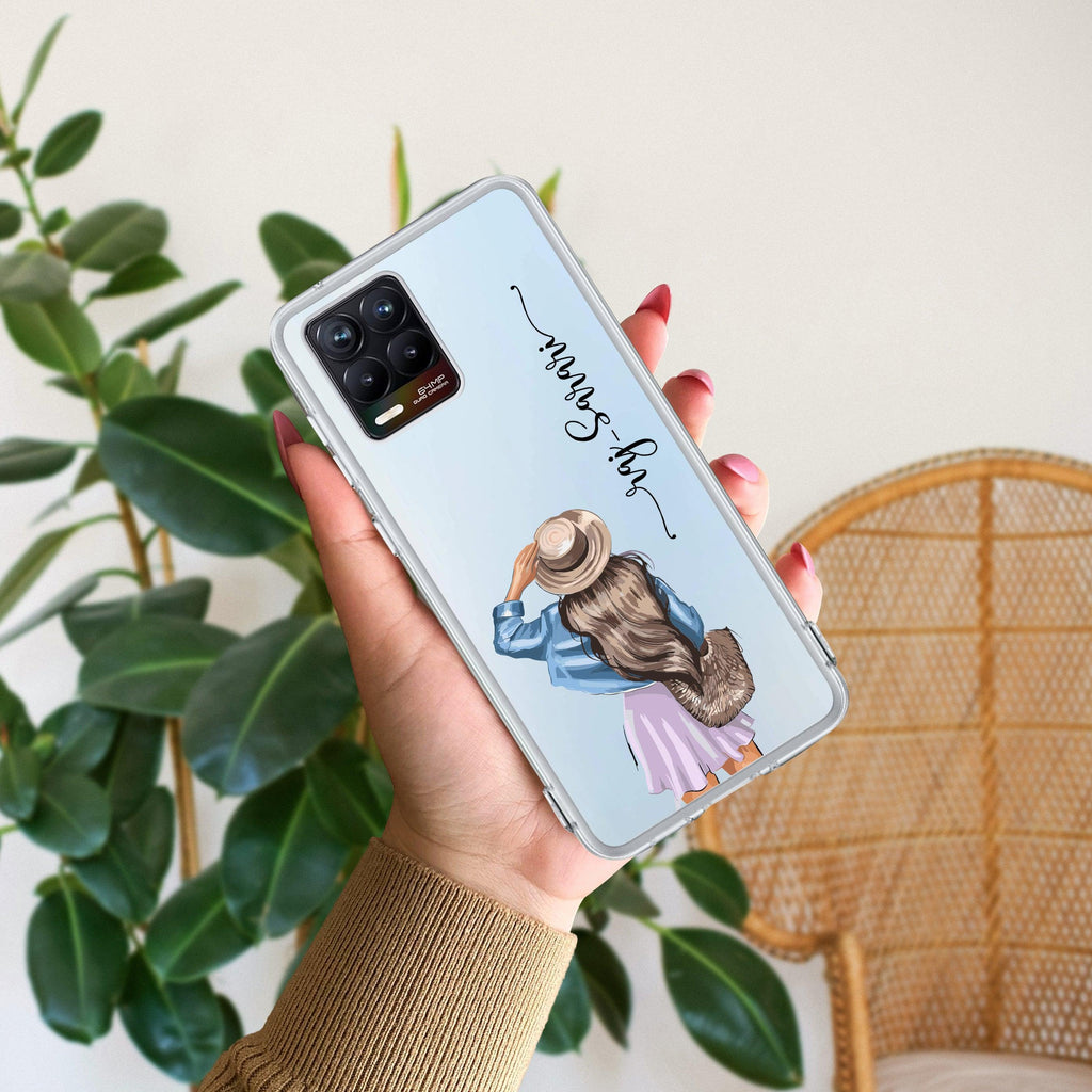 Girl With Hat Customize Anti Yelllow Case For Realme 8 4G / Realme 8 Pro