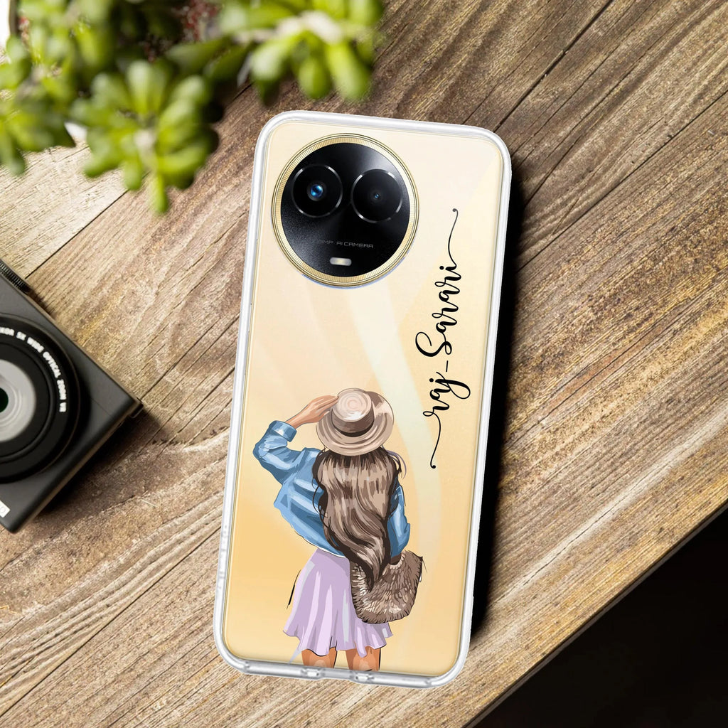 Girl With Hat Customize Anti Yelllow Case For Realme Narzo 60X /  Realme 11X