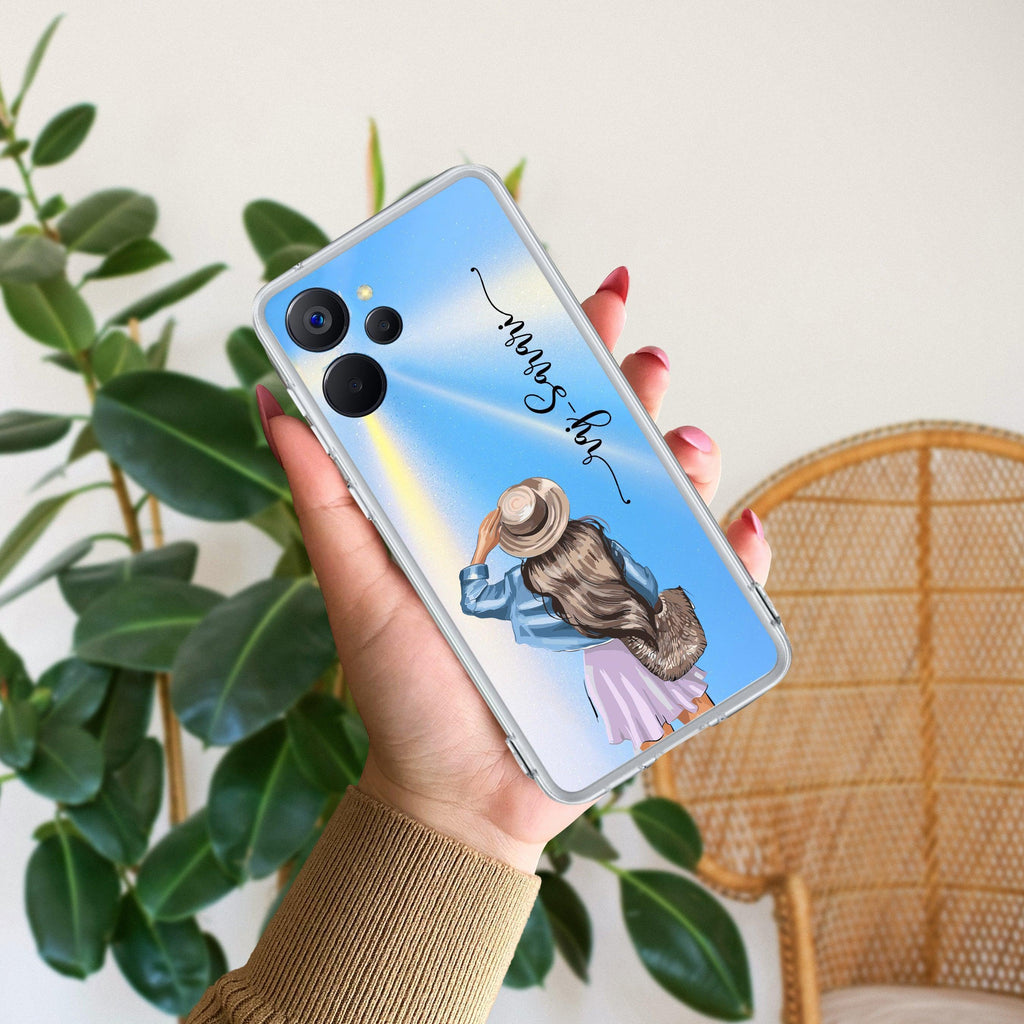 Girl With Hat Customize Transparent Silicon Case For Realme/Narzo