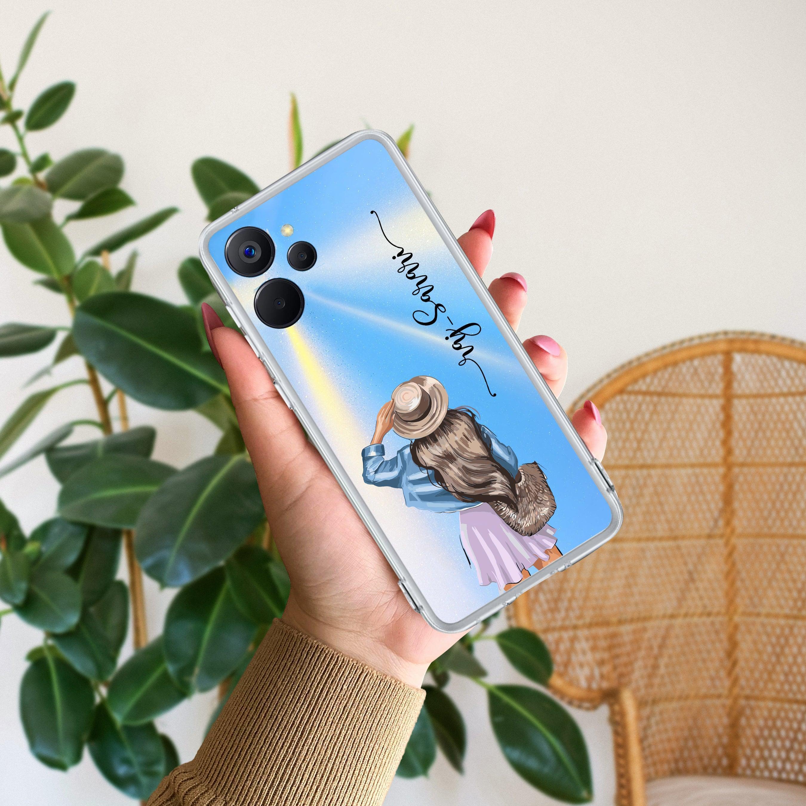 Girl With Hat Customize Transparent Silicon Case For Realme/Narzo