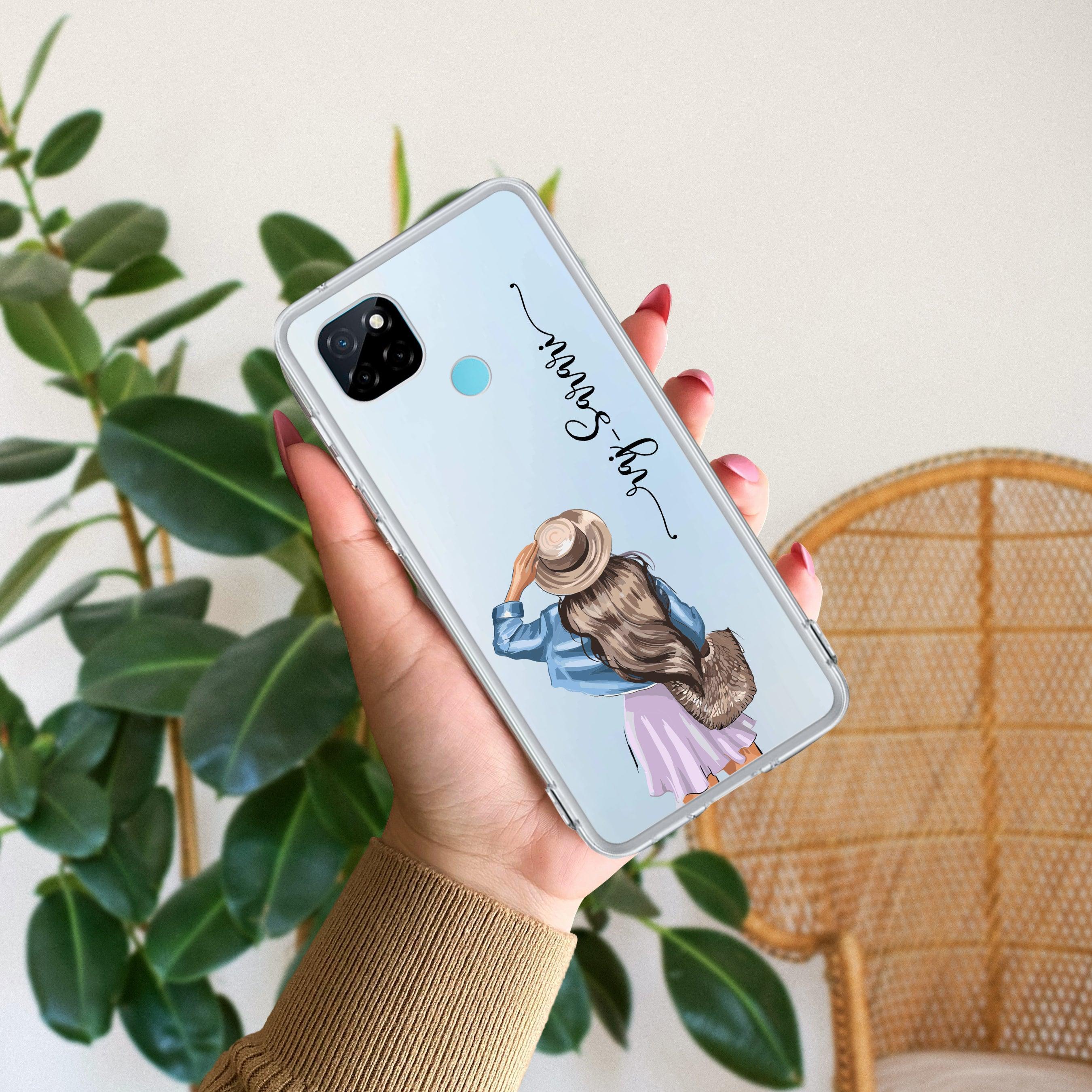 Girl With Hat Customize Transparent Silicon Case For Realme/Narzo