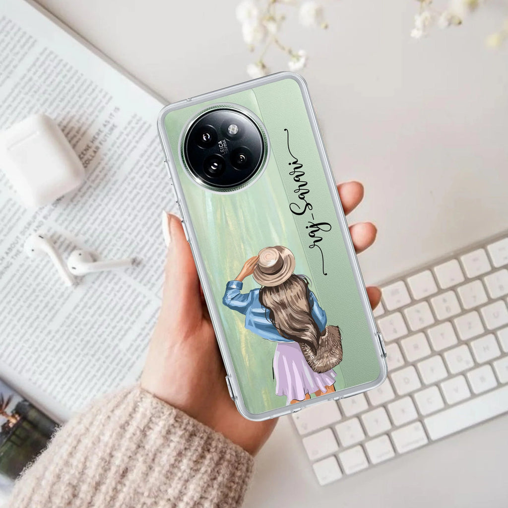 Girl With Hat Customize Transparent Silicon Case For Redmi Note 11