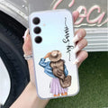 Girl With Hat Customize Transparent Silicon Case For Samsung Galaxy M56 5G
