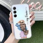 Girl With Hat Customize Transparent Silicon Case For Samsung Galaxy F62