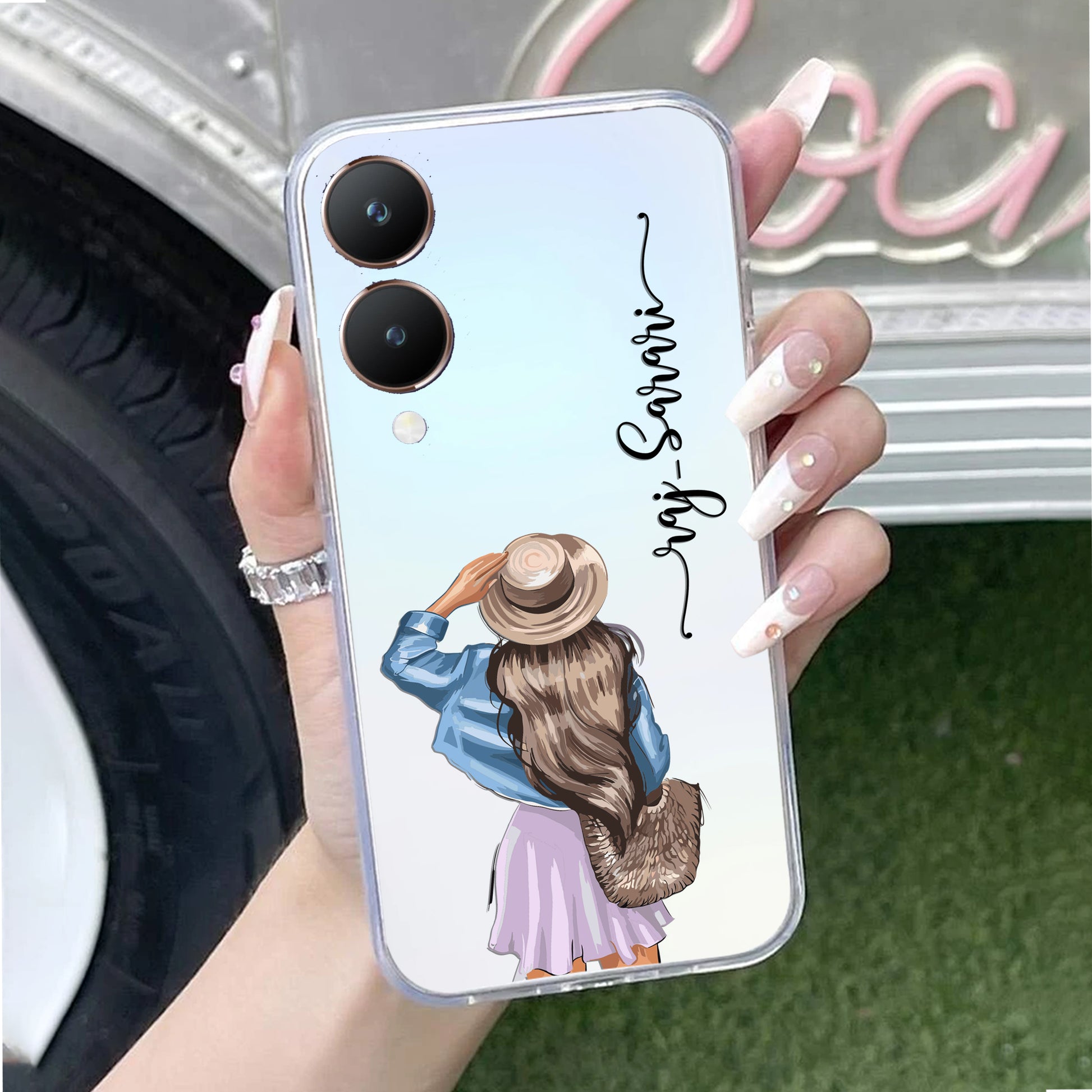 Girl With Hat Customize Transparent Silicon Case For Vivo - ShopOnCliQ