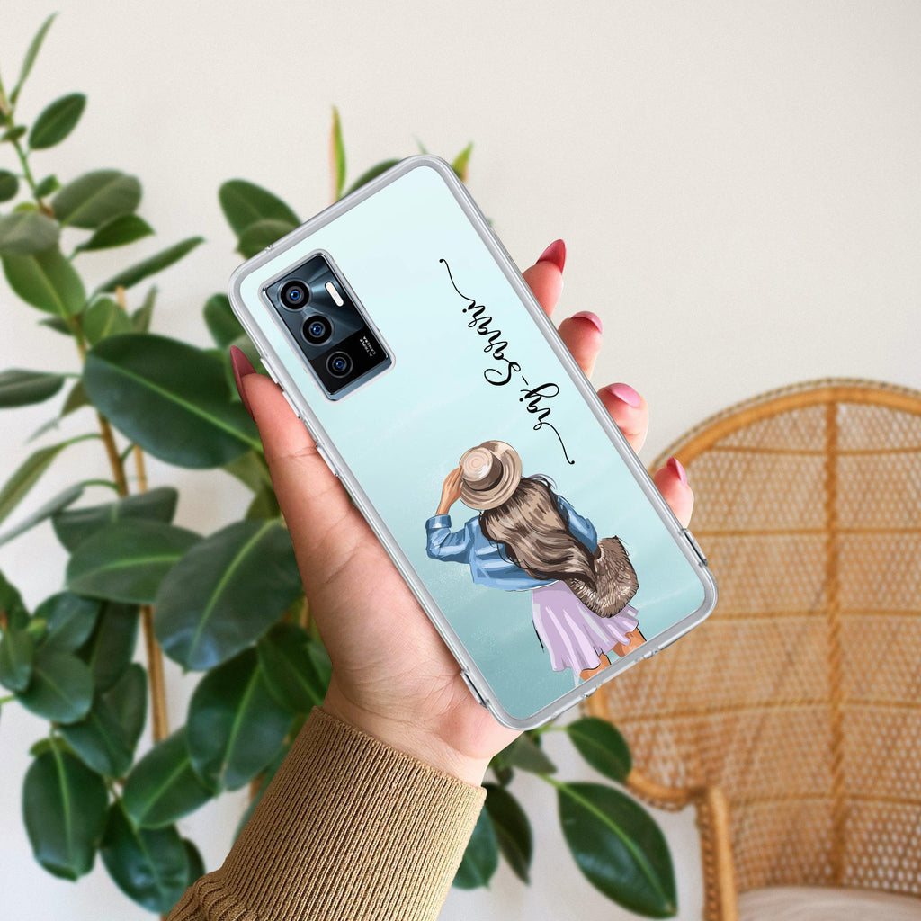 Girl With Hat Customize Transparent Silicon Case For Vivo Y75 4G