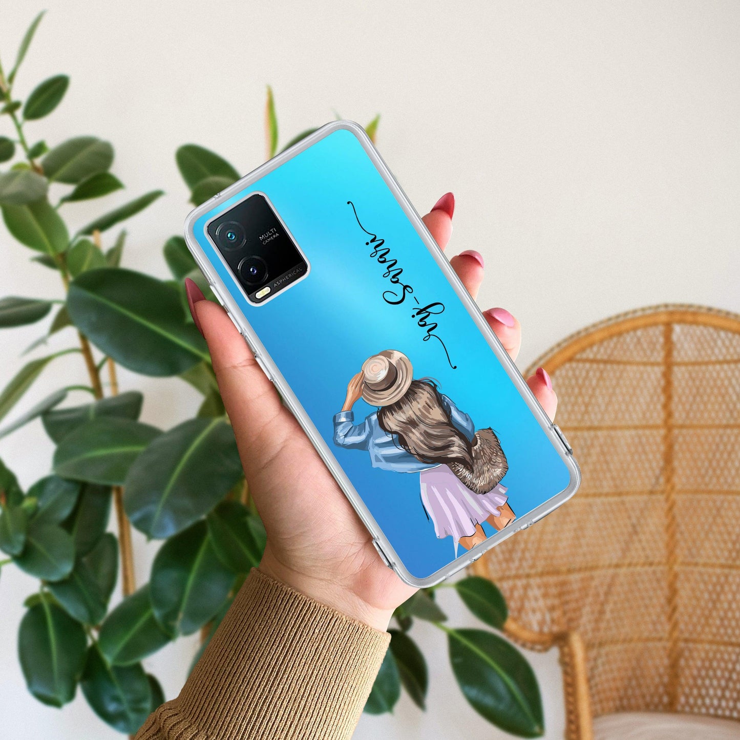 Girl With Hat Customize Transparent Silicon Case For Vivo