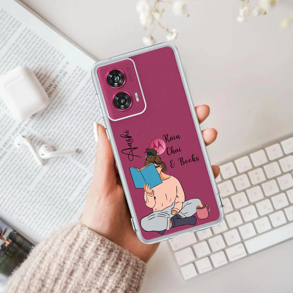 Girl with Book Customize Anti Yellow Case For Motorola G85 5G