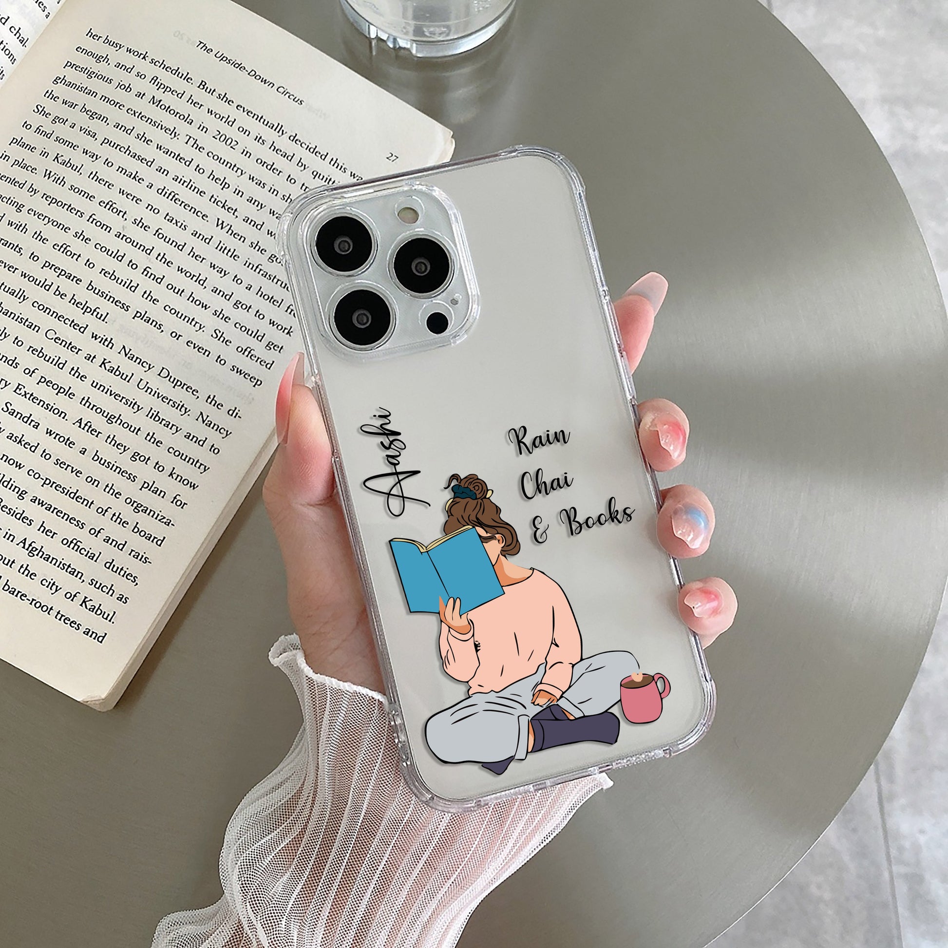 Girl with Book Customize Transparent Silicon Case For Motorola ShopOnCliQ