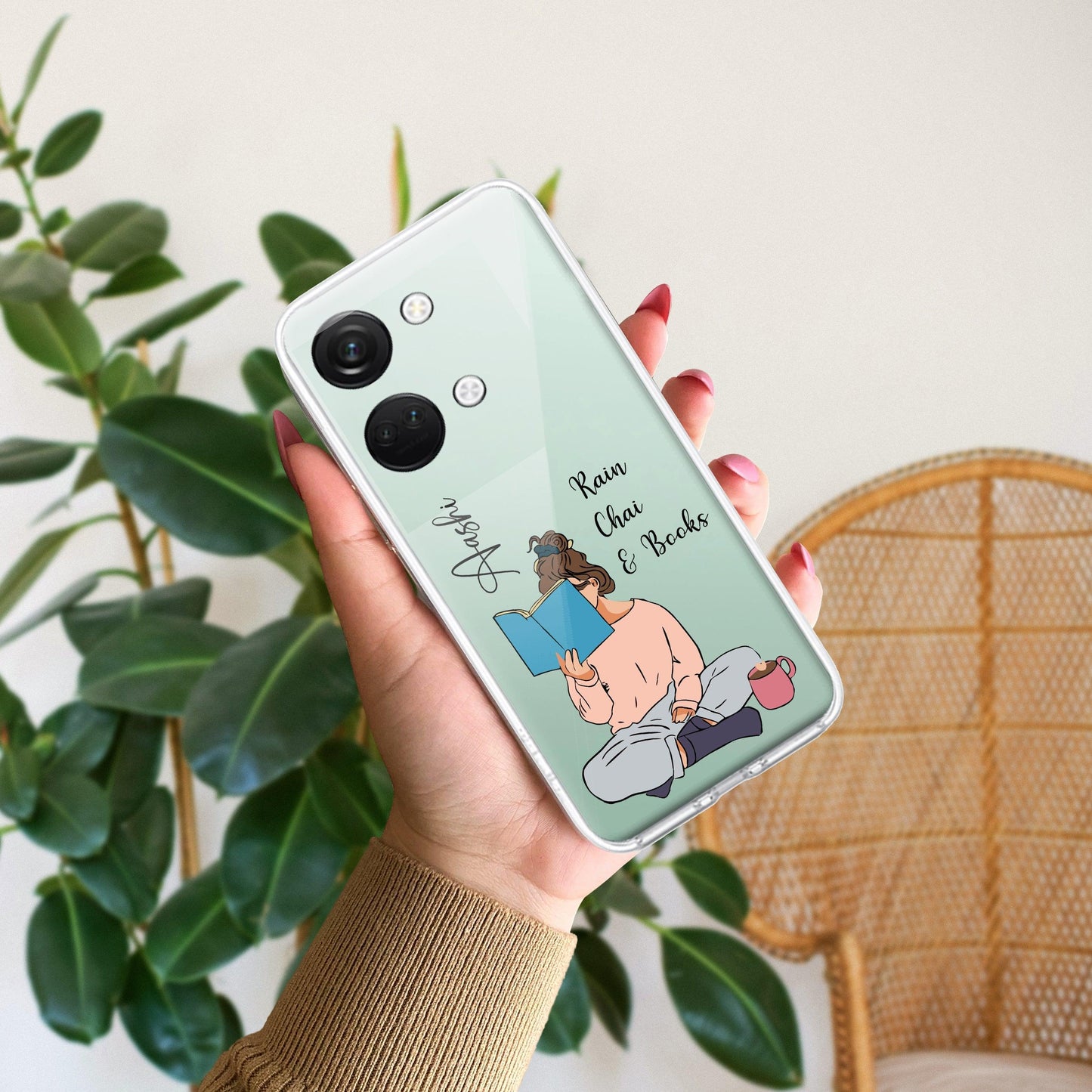 Girl with Book Customize Transparent Silicon Case For OnePlus