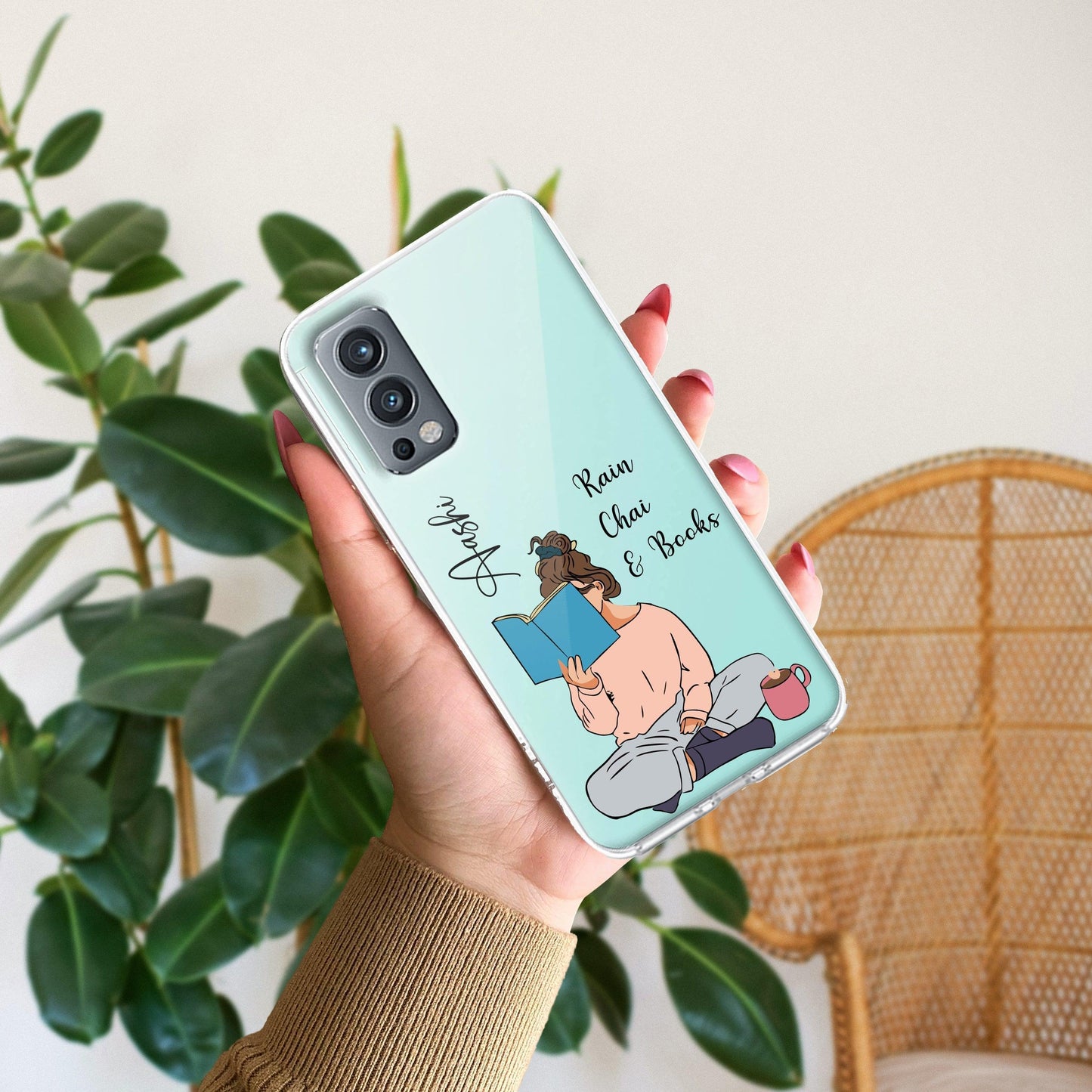 Girl with Book Customize Transparent Silicon Case For OnePlus