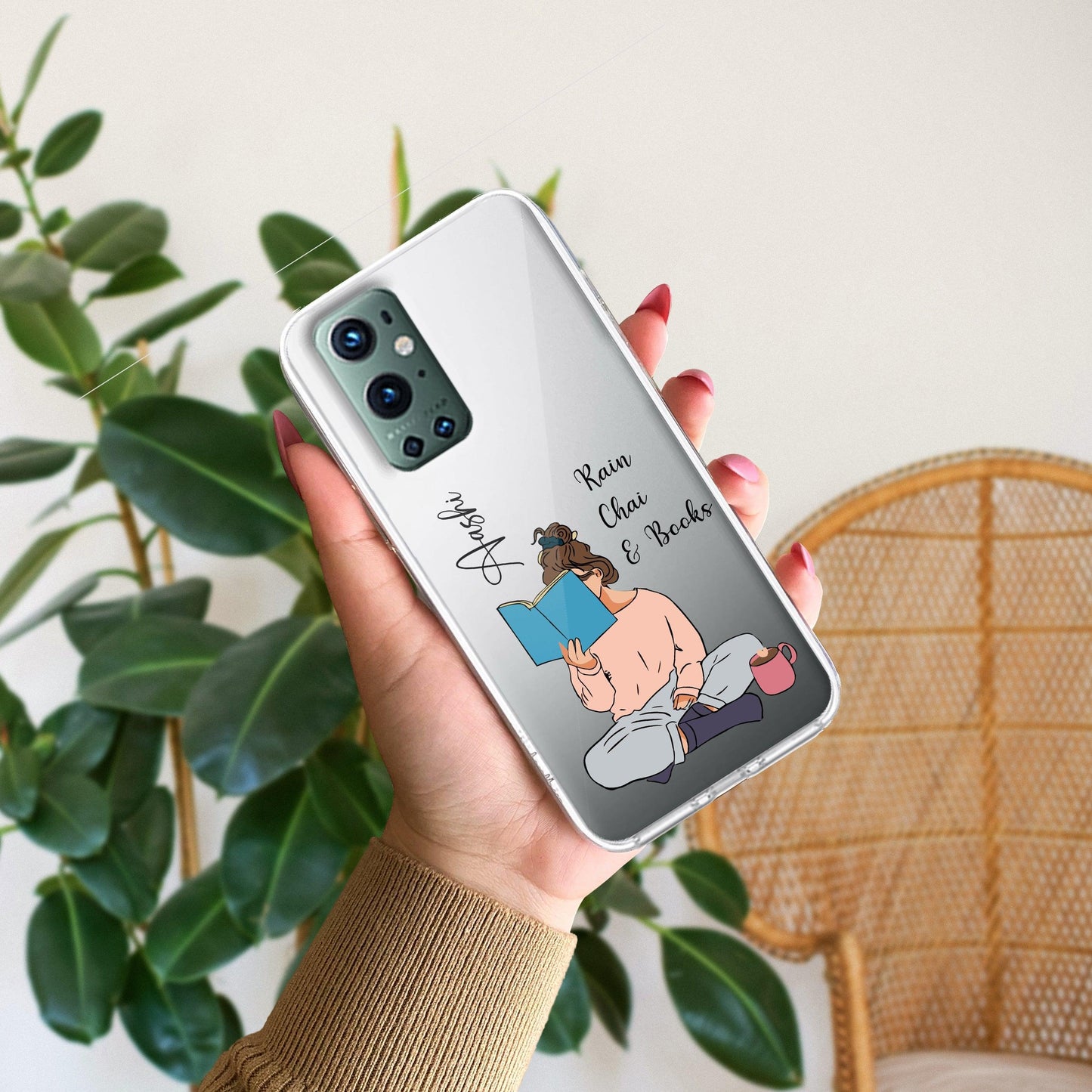 Girl with Book Customize Transparent Silicon Case For OnePlus