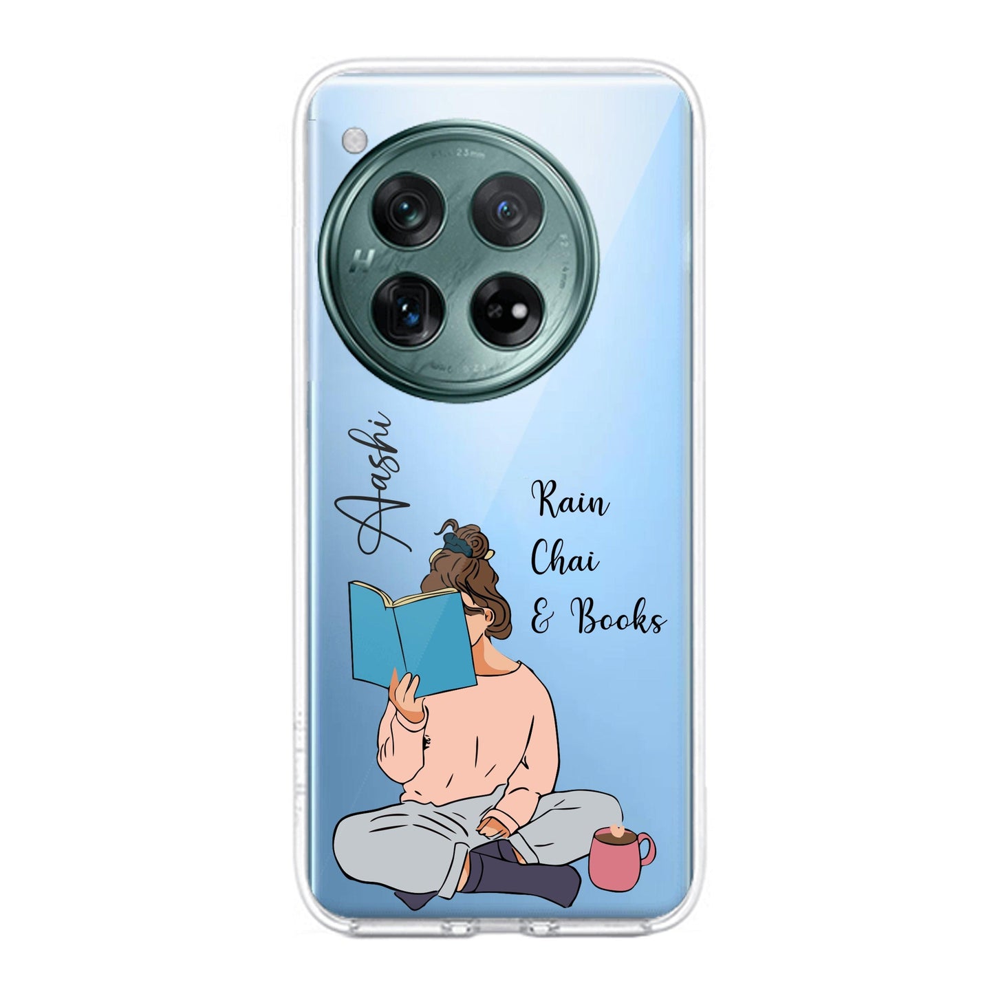 Girl with Book Customize Transparent Silicon Case For OnePlus