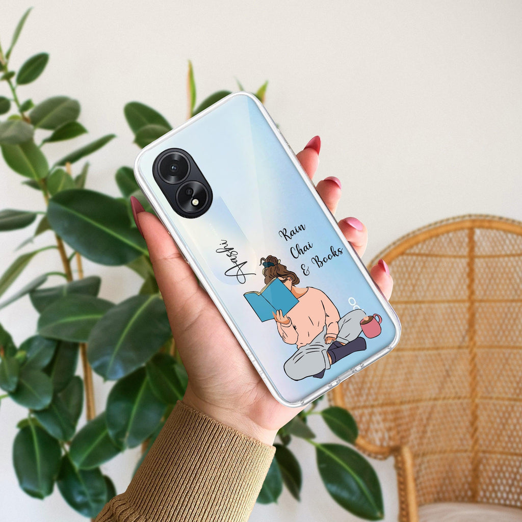 Girl with Book Customize Anti Yellow Case For Oppo A38 4G