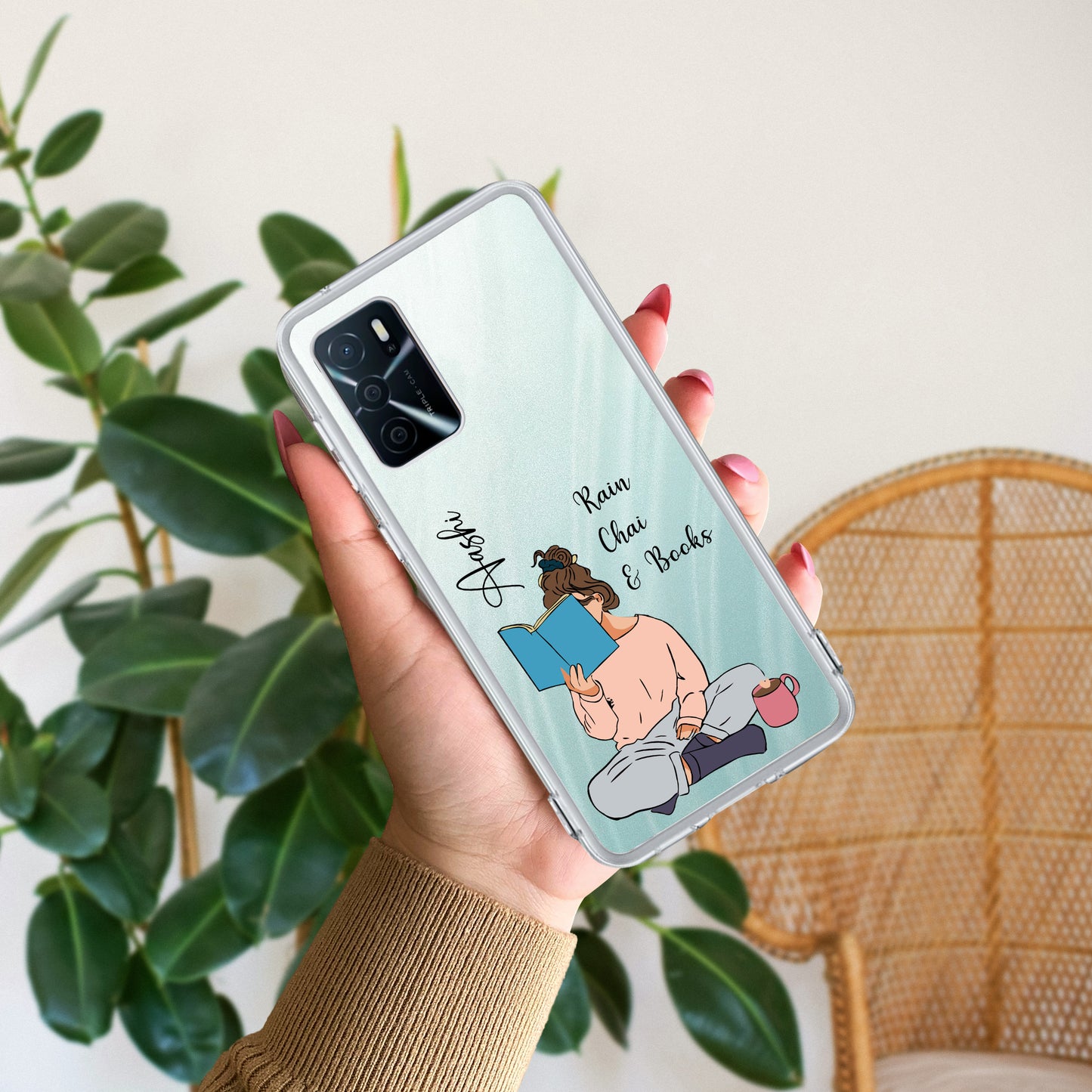 Girl with Book Customize Transparent Silicon Case For Oppo ShopOnCliQ