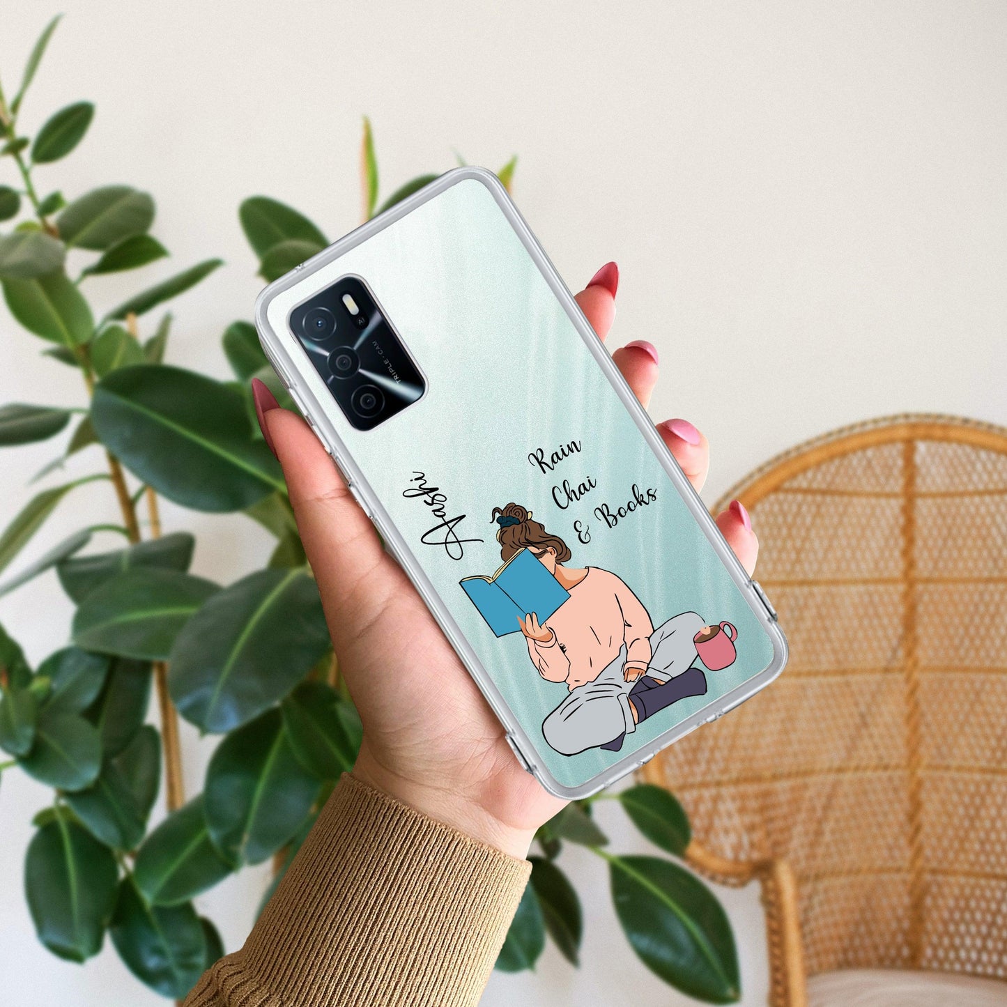 Girl with Book Customize Transparent Silicon Case For Oppo