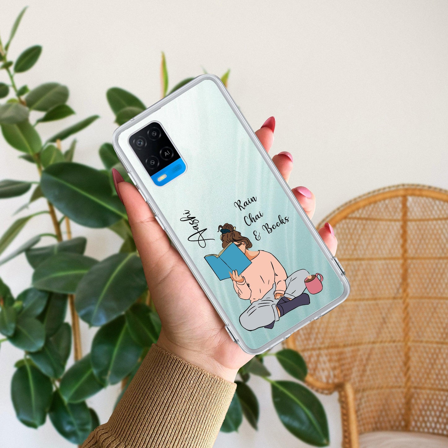 Girl with Book Customize Transparent Silicon Case For Oppo