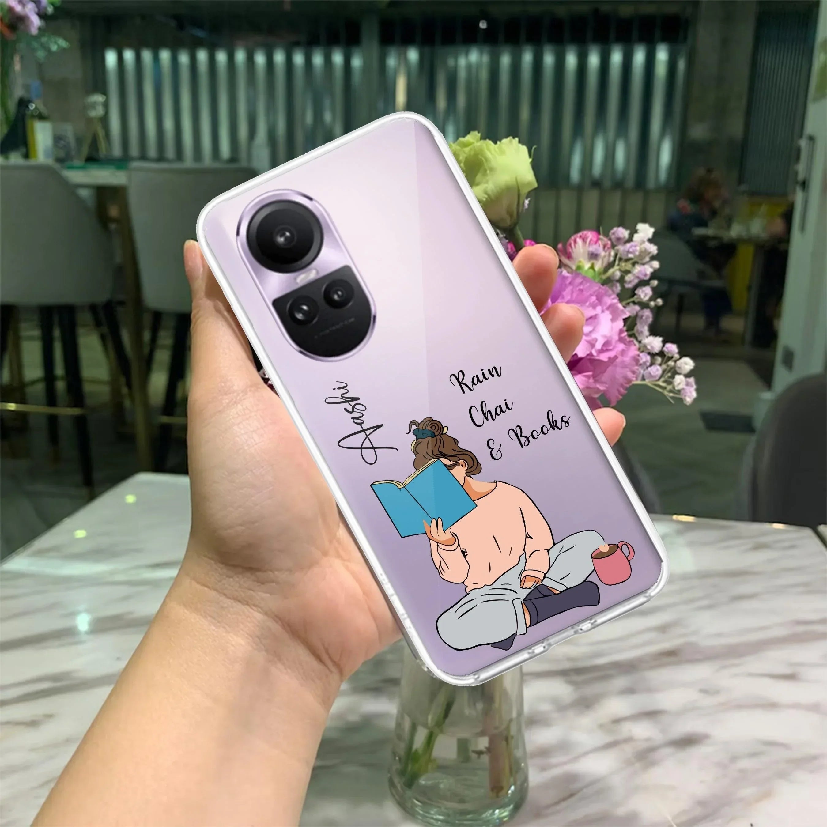 Girl with Book Customize Transparent Silicon Case For Oppo Reno 10 5G