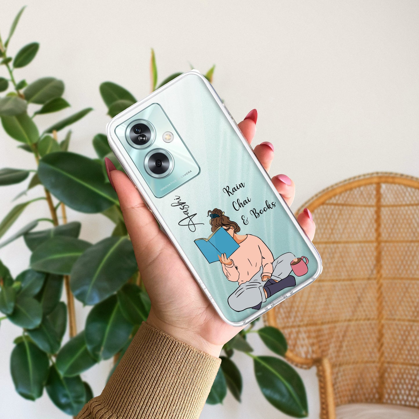 Girl with Book Customize Transparent Silicon Case For Oppo ShopOnCliQ