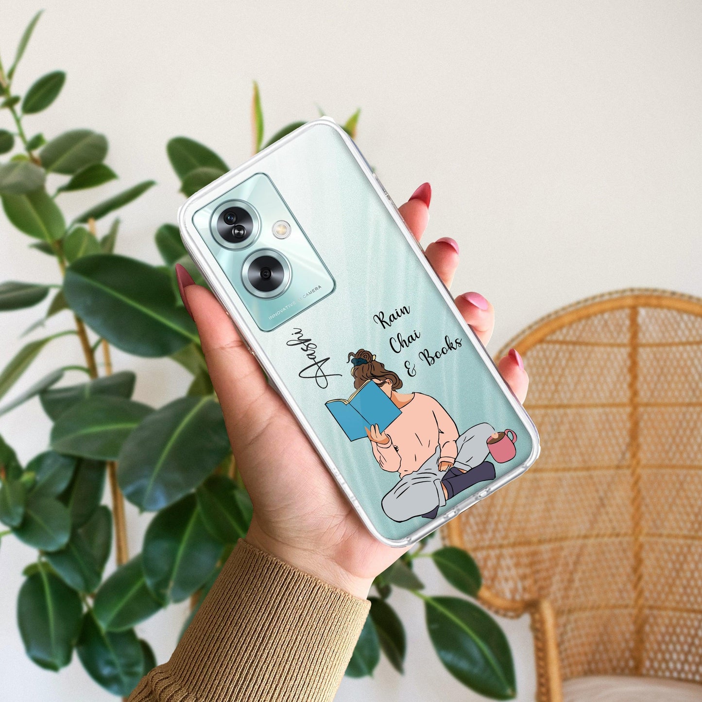 Girl with Book Customize Transparent Silicon Case For Oppo