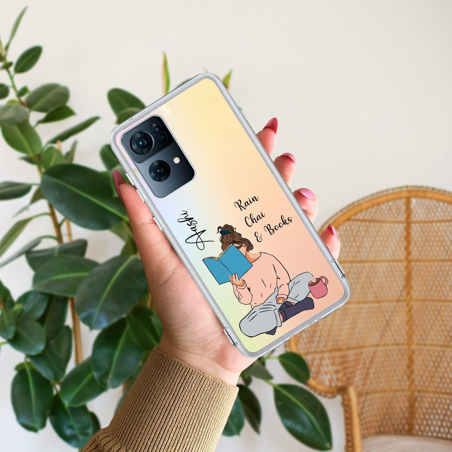 Girl with Book Customize Transparent Silicon Case For Oppo