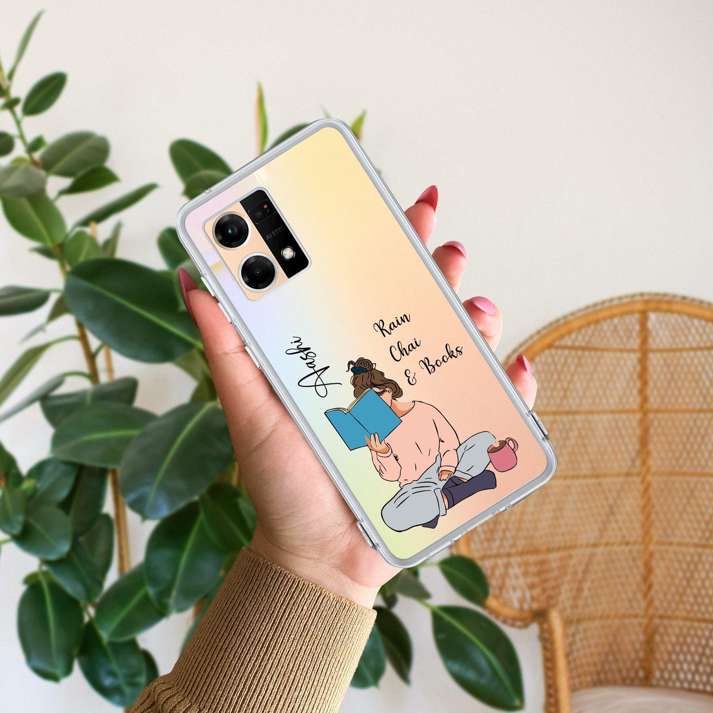 Girl with Book Customize Transparent Silicon Case For Oppo