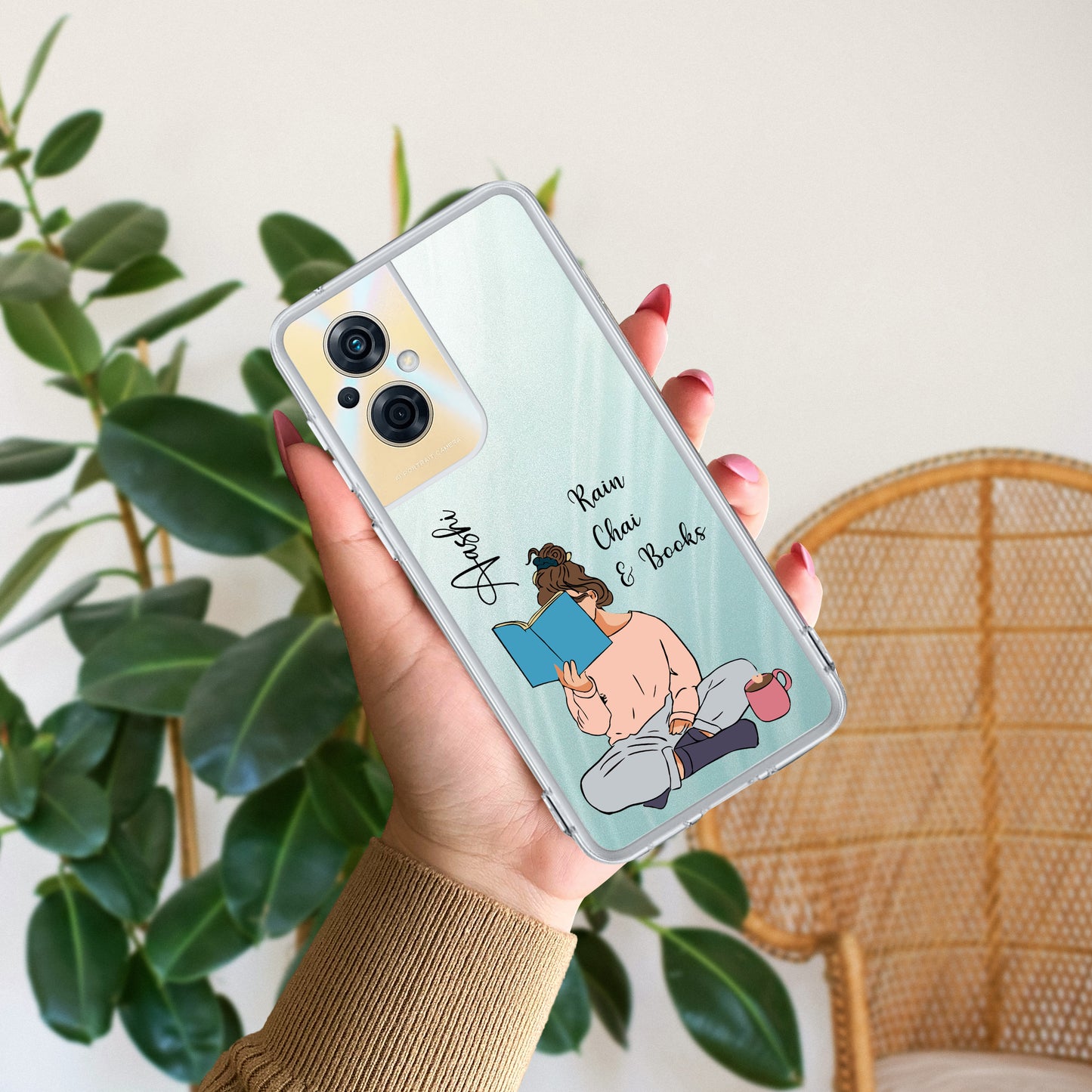 Girl with Book Customize Transparent Silicon Case For Oppo ShopOnCliQ