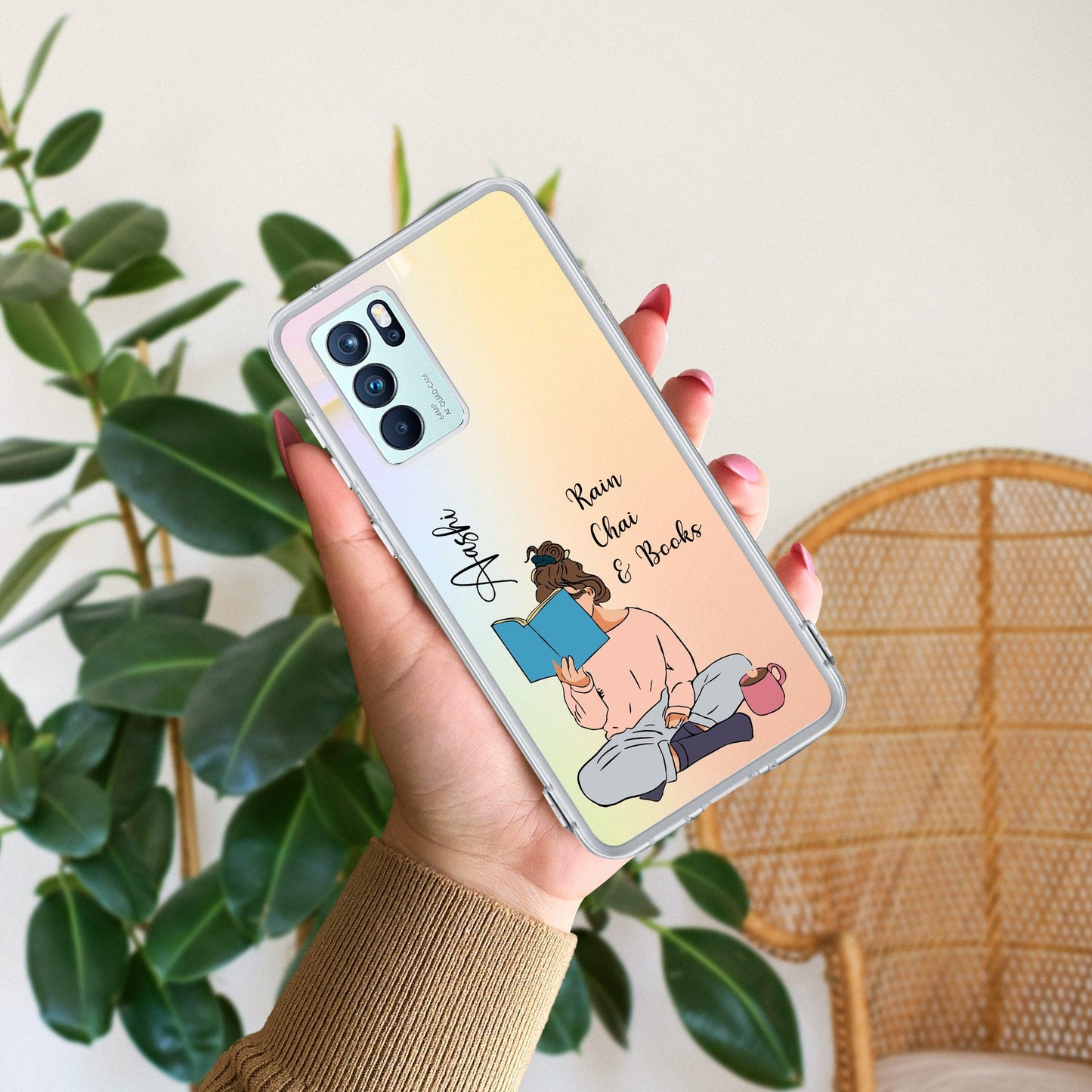 Girl with Book Customize Transparent Silicon Case For Oppo