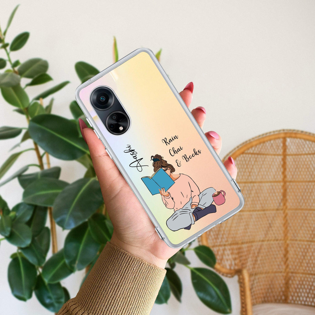 Girl with Book Customize Anti Yellow Case For Oppo Reno 8T 5G