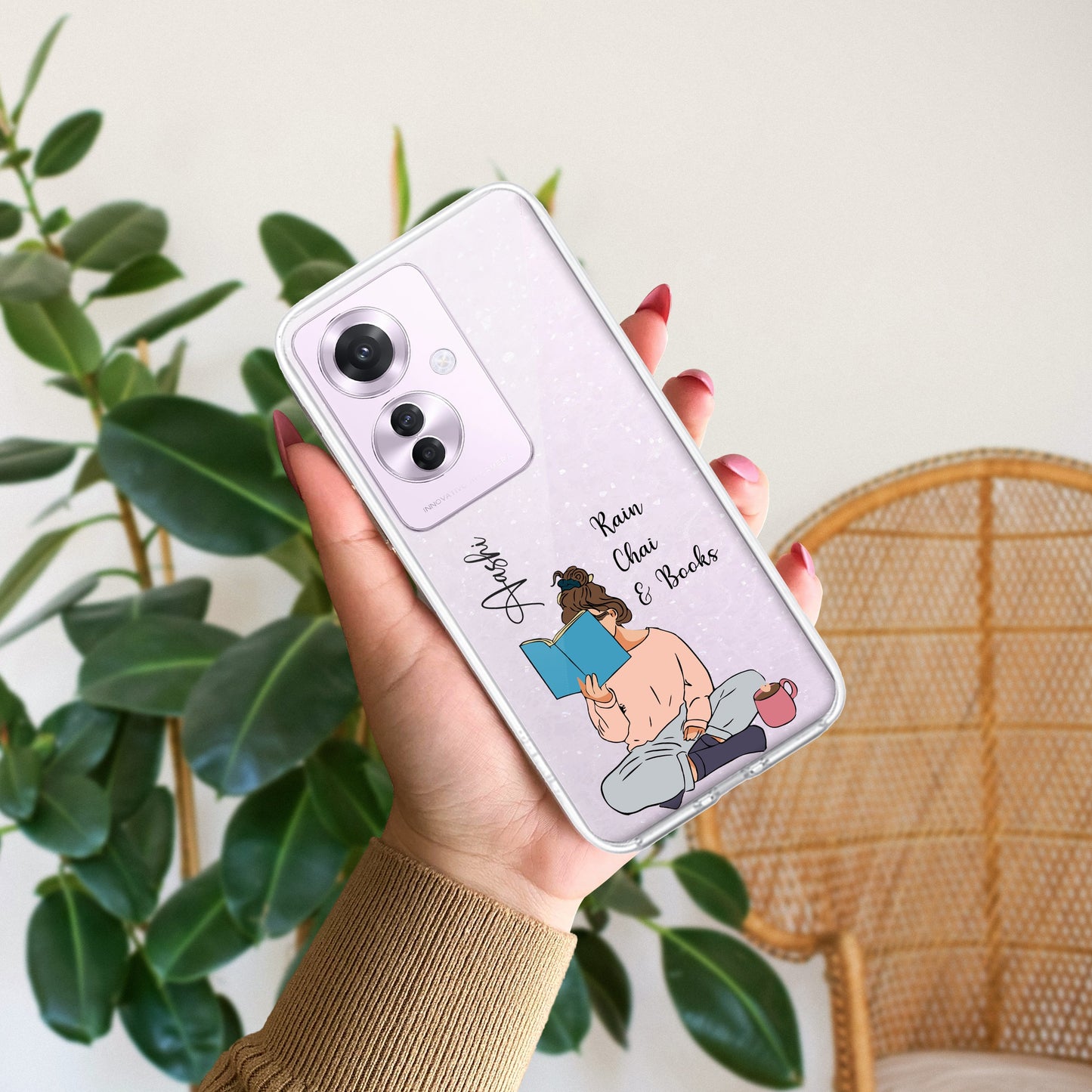 Girl with Book Customize Transparent Silicon Case For Oppo ShopOnCliQ