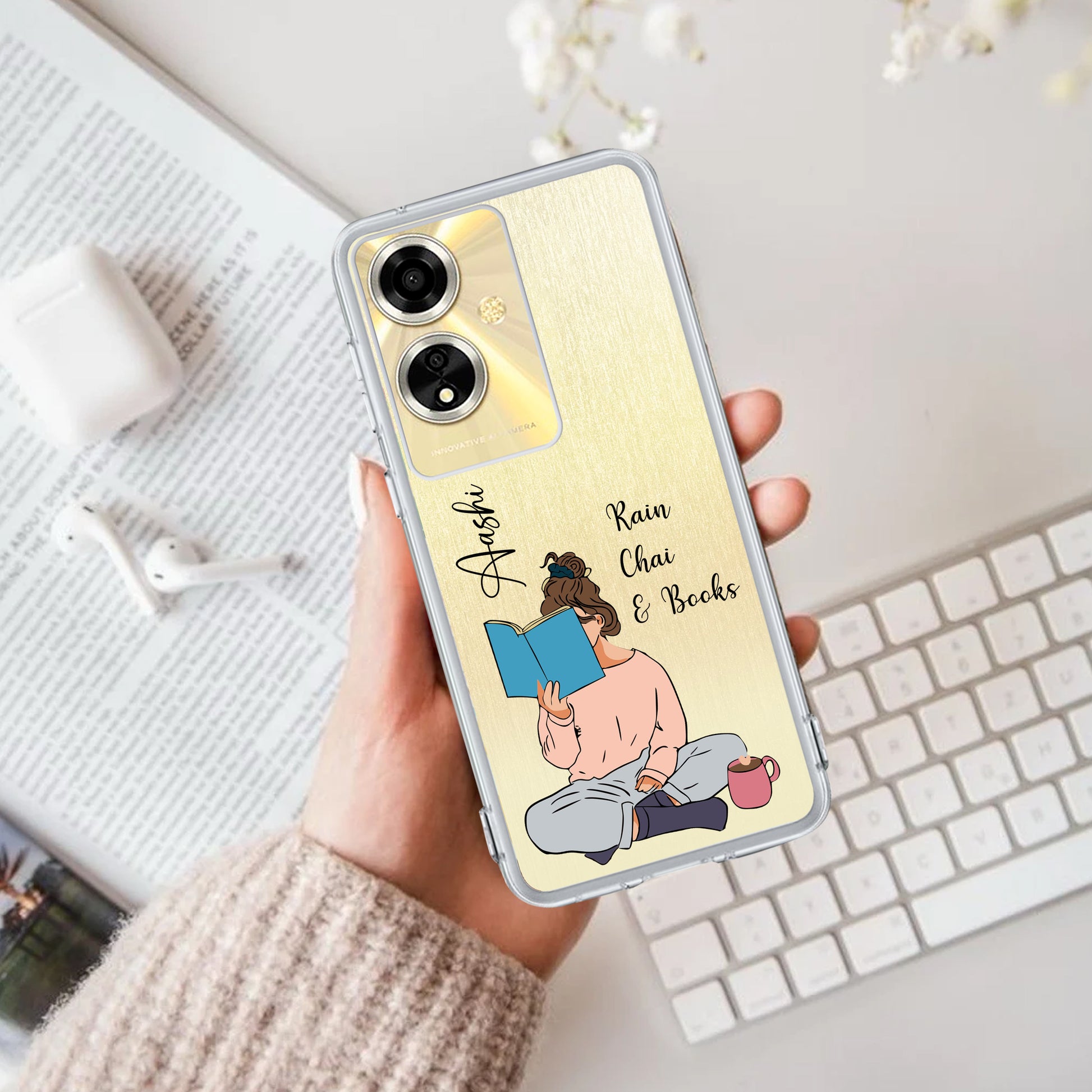 Girl with Book Customize Transparent Silicon Case For Oppo ShopOnCliQ