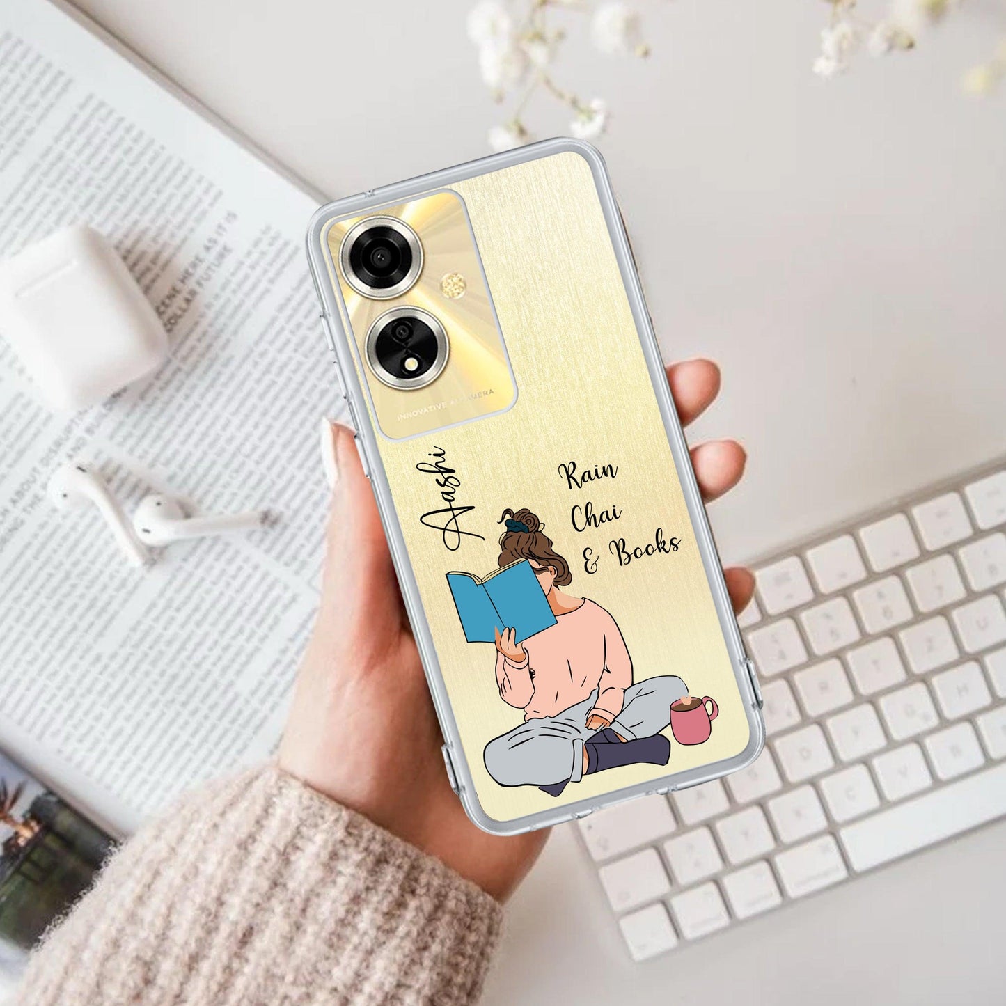 Girl with Book Customize Transparent Silicon Case For Oppo