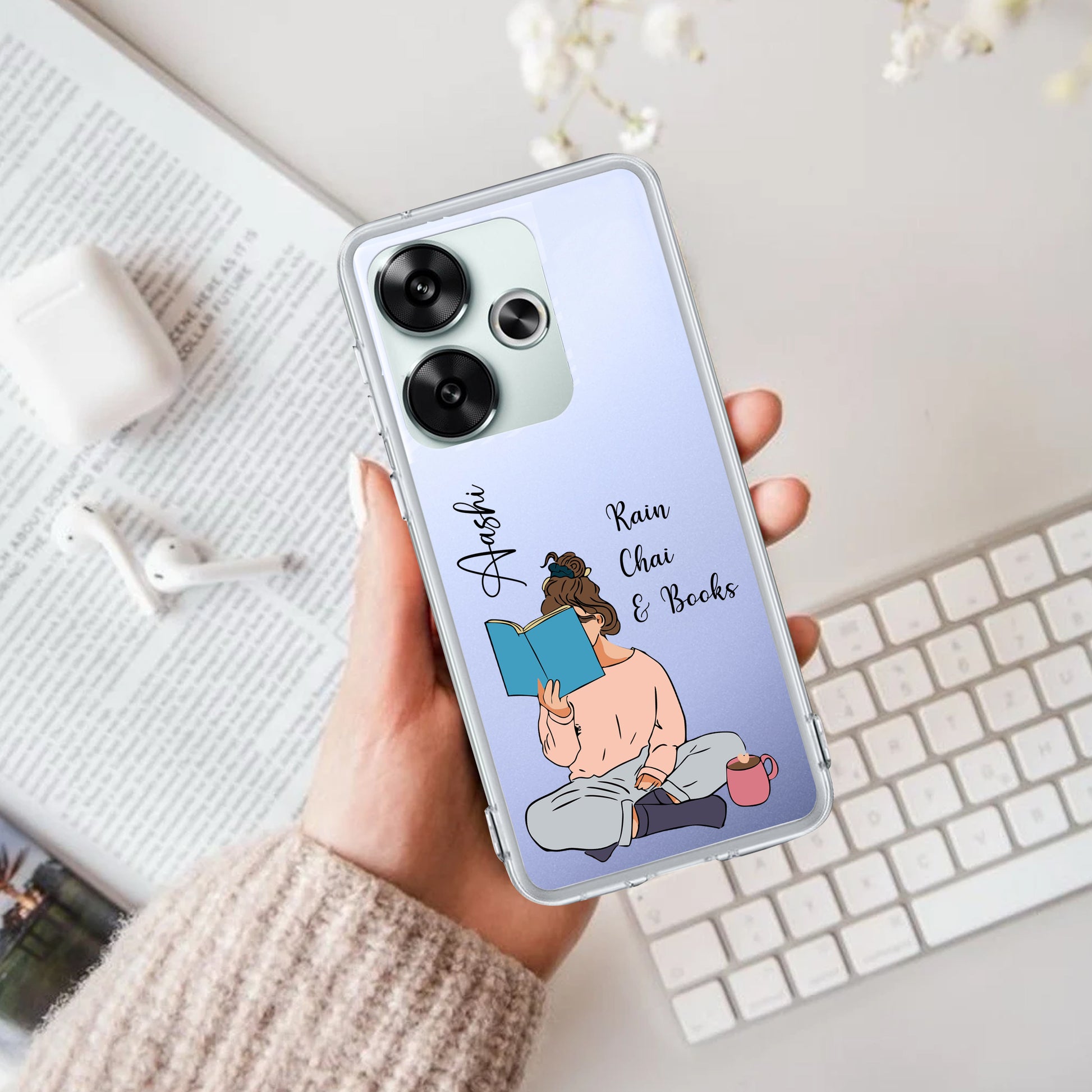 Girl with Book Customize Transparent Silicon Case For Poco ShopOnCliQ