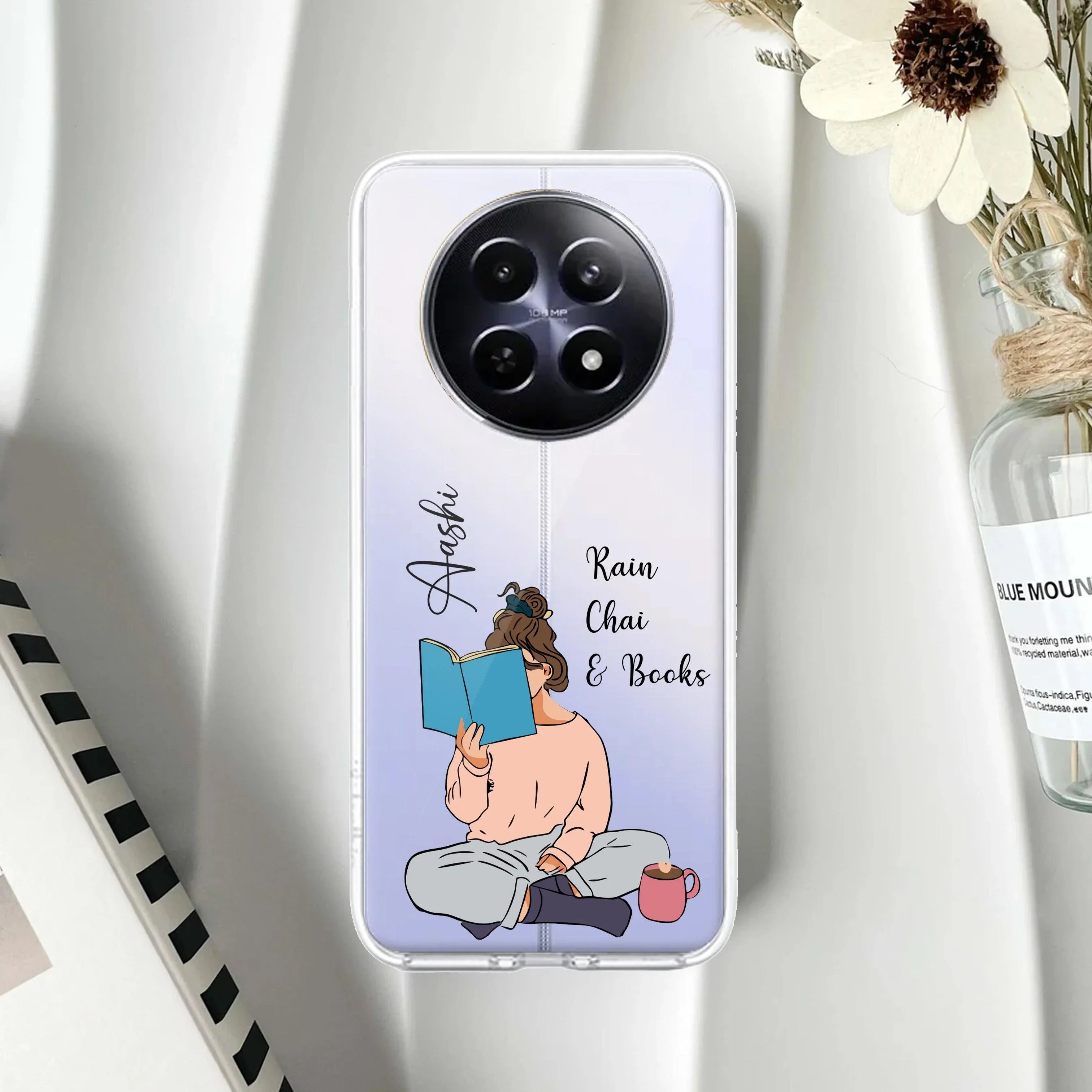 Girl with Book Customize Transparent Silicon Case For Realme 14 Pro 5G