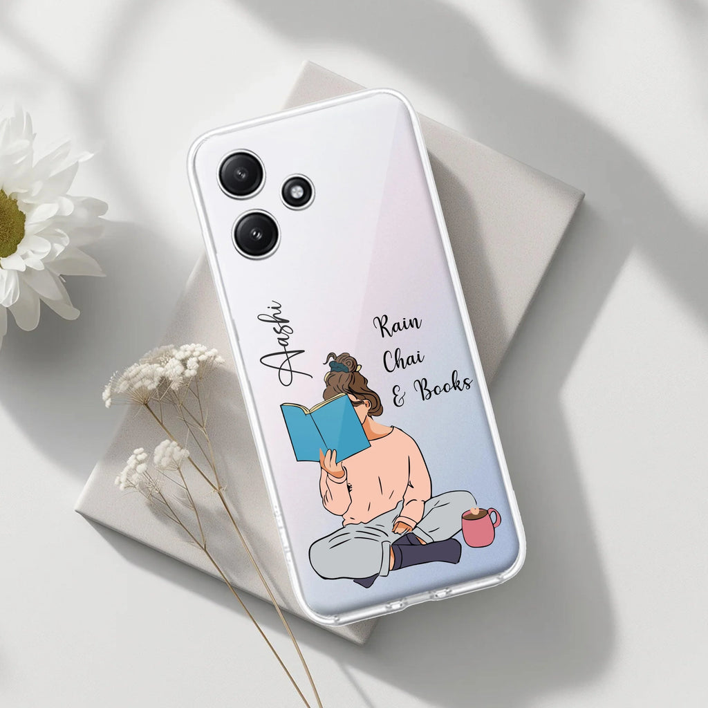 Girl with Book Customize Transparent Silicon Case For Redmi Note 14 Pro Plus 5G
