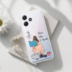 Girl with Book Customize Transparent Silicon Case For Redmi Note 14 Pro Plus 5G