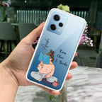 Girl with Book Customize Transparent Silicon Case For Redmi Note 14 5G